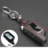 Leather Key Case Car Remote 2 Way Alarm