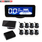 LCD Display Car Parking Sensors 8 Radars Sound Alarm